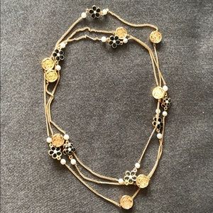 New beautiful camellia pearls enamel necklace